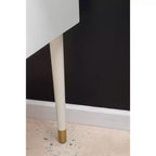 Coiffeuse 5 tiroirs en bois massif Geo avec miroir éclairé et tabouret – Linon : Style Hollywood Glamour