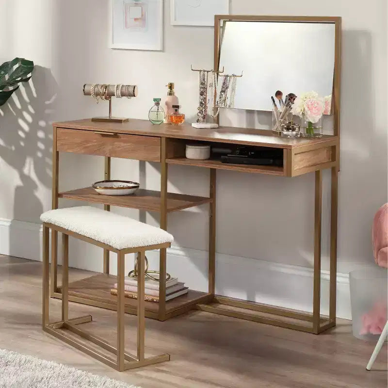 Table de toilette Sauder International Lux, Sindoori Mango