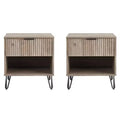 Manhattan Comfort Set of 2 Dumbo Nightstands with Drawer Rustic Gray