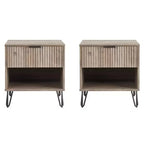 Manhattan Comfort Set of 2 Dumbo Nightstands with Drawer Rustic Gray
