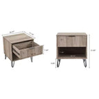 Manhattan Comfort Ensemble de 2 tables de nuit Dumbo avec tiroir gris rustique
