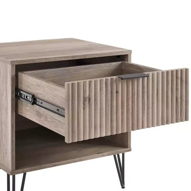 Manhattan Comfort Ensemble de 2 tables de nuit Dumbo avec tiroir gris rustique