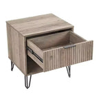 Manhattan Comfort Ensemble de 2 tables de nuit Dumbo avec tiroir gris rustique