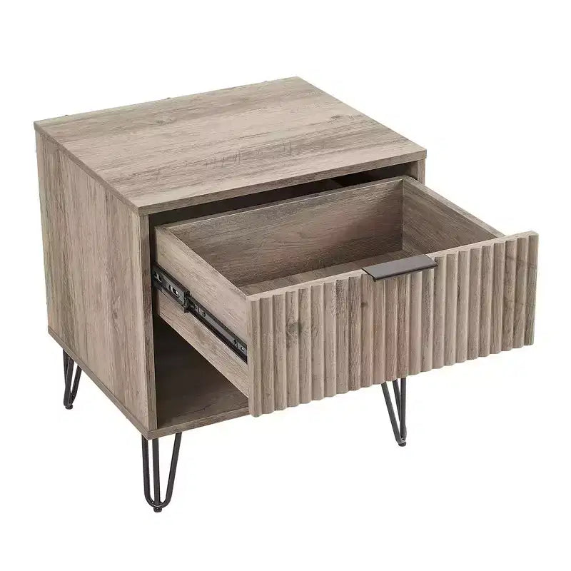Manhattan Comfort Ensemble de 2 tables de nuit Dumbo avec tiroir gris rustique