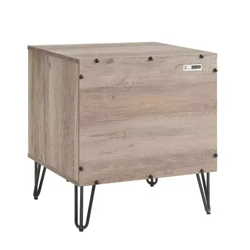 Manhattan Comfort Ensemble de 2 tables de nuit Dumbo avec tiroir gris rustique