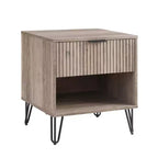Manhattan Comfort Ensemble de 2 tables de nuit Dumbo avec tiroir gris rustique