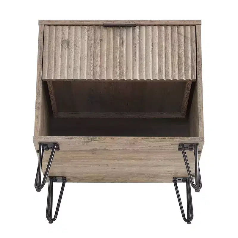 Manhattan Comfort Ensemble de 2 tables de nuit Dumbo avec tiroir gris rustique