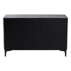 Commode Baxton Studio Etienne en velours 6 tiroirs gris ardoise/noir