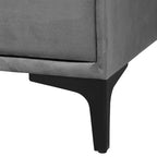 Commode Baxton Studio Etienne en velours 6 tiroirs gris ardoise/noir