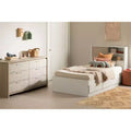 South Shore Double Dresser Soft Elm/White: 6-Drawer Horizontal Dresser, Anti-Tip Hardware, Laminated Finish, 58.5" Width