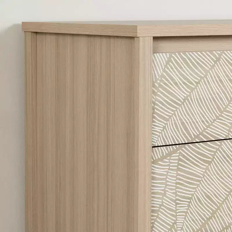 Commode double South Shore Orme doux/Blanc : Commode horizontale à 6 tiroirs, Quincaillerie anti-basculement, Fini stratifié, Largeur de 58,5 pouces