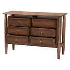 Baxton Studio Alyssa Wood 6 Drawer Dresser Walnut Brown