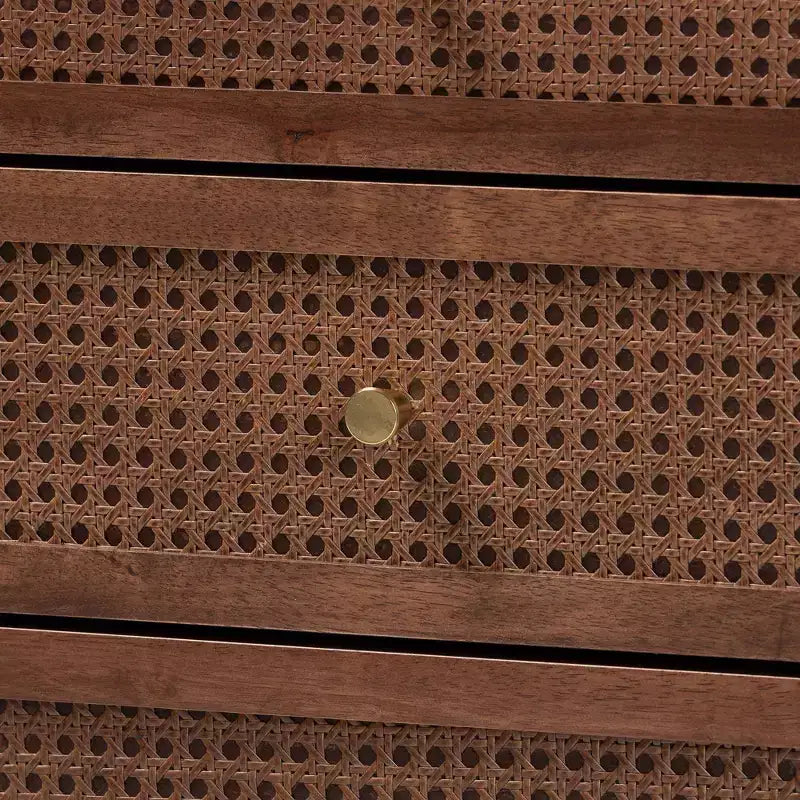 Commode en bois 6 tiroirs Baxton Studio Alyssa, noyer brun