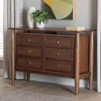 Commode en bois 6 tiroirs Baxton Studio Alyssa, noyer brun