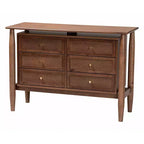 Commode en bois 6 tiroirs Baxton Studio Alyssa, noyer brun