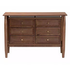 Commode en bois 6 tiroirs Baxton Studio Alyssa, noyer brun