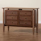 Commode en bois 6 tiroirs Baxton Studio Alyssa, noyer brun