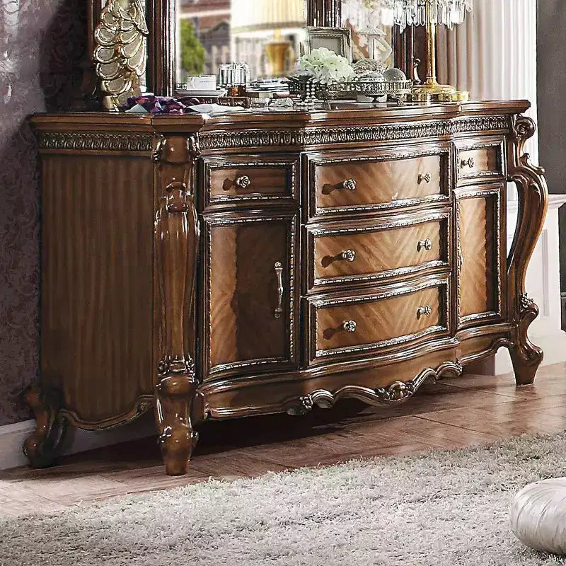 Picardy 69" Dressers Honey Oak - Acme Furniture: Vintage Style, 5 Drawers & Cabinets