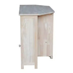 Meuble TV d'angle pour téléviseurs jusqu'à 42" marron clair : Console multimédia en bois massif - International Concepts