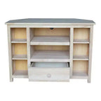 Meuble TV d'angle pour téléviseurs jusqu'à 42" marron clair : Console multimédia en bois massif - International Concepts