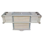 Meuble TV d'angle pour téléviseurs jusqu'à 42" marron clair : Console multimédia en bois massif - International Concepts