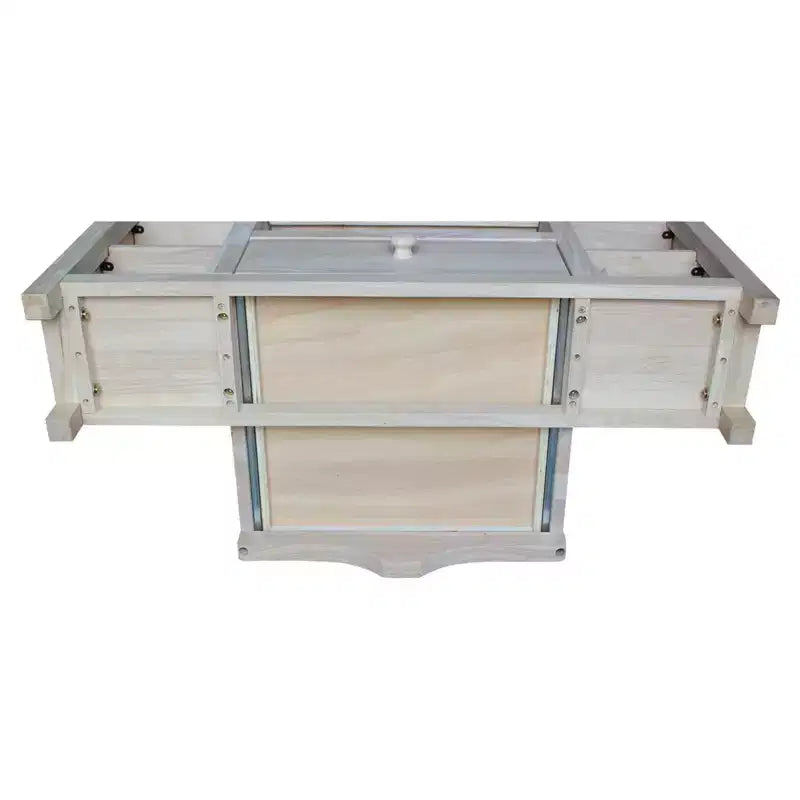 Meuble TV d'angle pour téléviseurs jusqu'à 42" marron clair : Console multimédia en bois massif - International Concepts