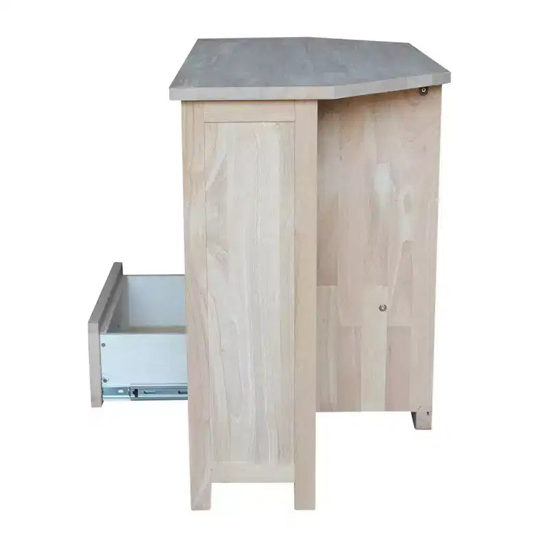 Meuble TV d'angle pour téléviseurs jusqu'à 42" marron clair : Console multimédia en bois massif - International Concepts
