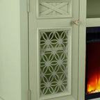 Meuble TV Festivo Farmhouse de 70 po pour téléviseurs jusqu'à 80 po avec foyer intégré Vert