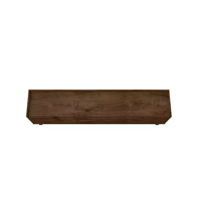 Meuble TV Marcus mi-siècle moderne 4 étagères pour téléviseurs jusqu'à 70" brun rustique - Manhattan Comfort : Centre de divertissement avec rangement