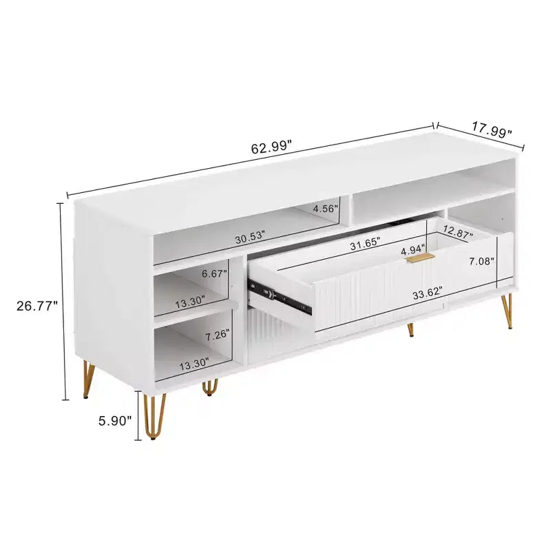 Meuble TV Dumbo Manhattan Comfort de 63 po pour téléviseurs jusqu'à 60 po, blanc
