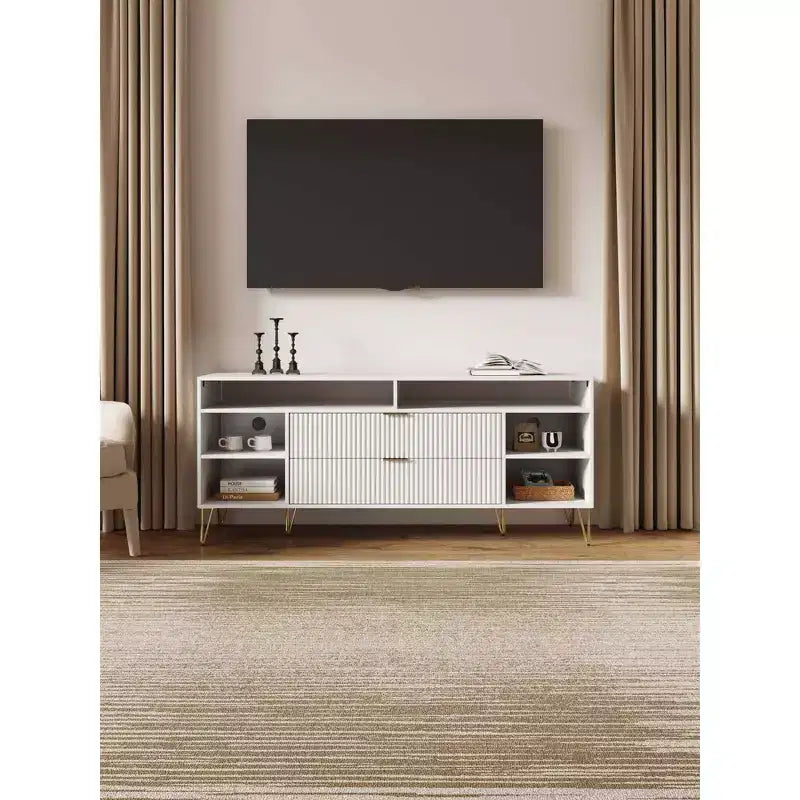 Meuble TV Dumbo Manhattan Comfort de 63 po pour téléviseurs jusqu'à 60 po, blanc