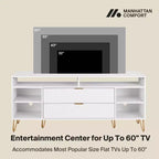 Meuble TV Dumbo Manhattan Comfort de 63 po pour téléviseurs jusqu'à 60 po, blanc