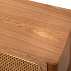 Meuble TV rectangulaire Lifestorey Sheldon en rotin naturel, pour téléviseurs jusqu'à 70 pouces, naturel
