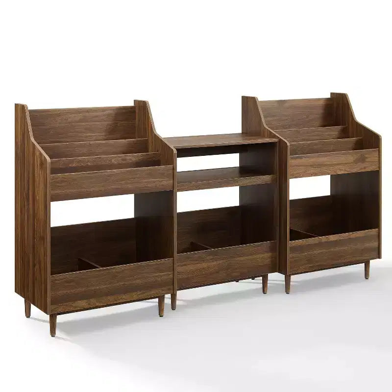Meuble et rangement vinyle 3 pièces Crosley 84" Liam pour platine vinyle Noyer