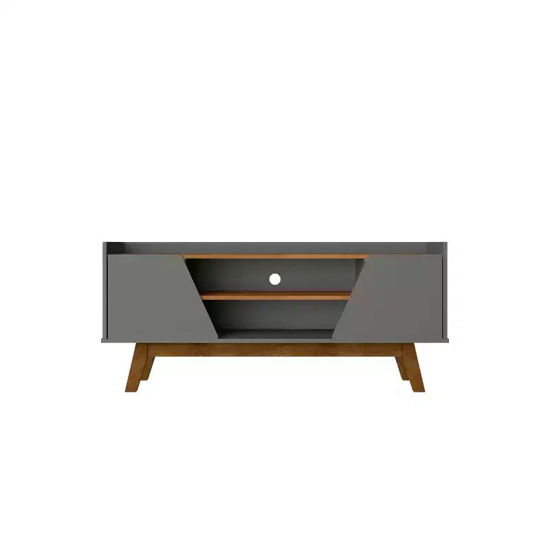 Marcus Mid-Century Modern 4 Shelf TV Stand for TVs up to 55": Entertainment Center - Manhattan Comfort