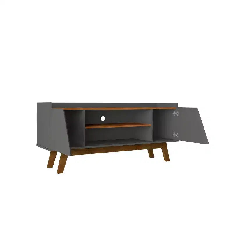 Meuble TV Marcus Mid-Century Modern à 4 étagères pour téléviseurs jusqu'à 55 po : Meuble TV - Manhattan Comfort