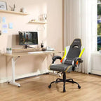 Chaise de jeu PC ergonomique X Rocker RGB LED extra confort gris/blanc/or