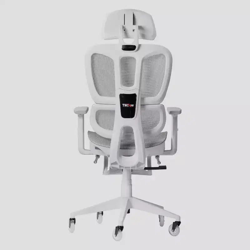 Chaise de jeu Airflex2 Mesh avec repose-pieds blanc - Techni Sport : Inclinaison synchronisée, capacité de 125 kg, design ergonomique