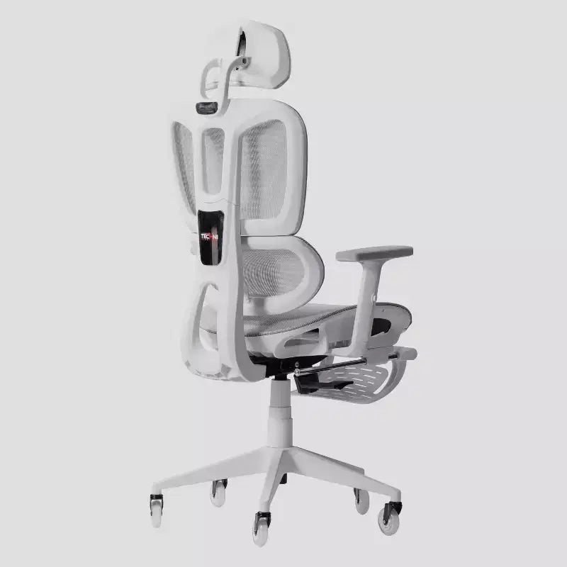 Chaise de jeu Airflex2 Mesh avec repose-pieds blanc - Techni Sport : Inclinaison synchronisée, capacité de 125 kg, design ergonomique