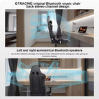 Chaise de gaming GTRACING avec haut-parleurs Bluetooth Fauteuil de bureau à dossier haut en PU noir