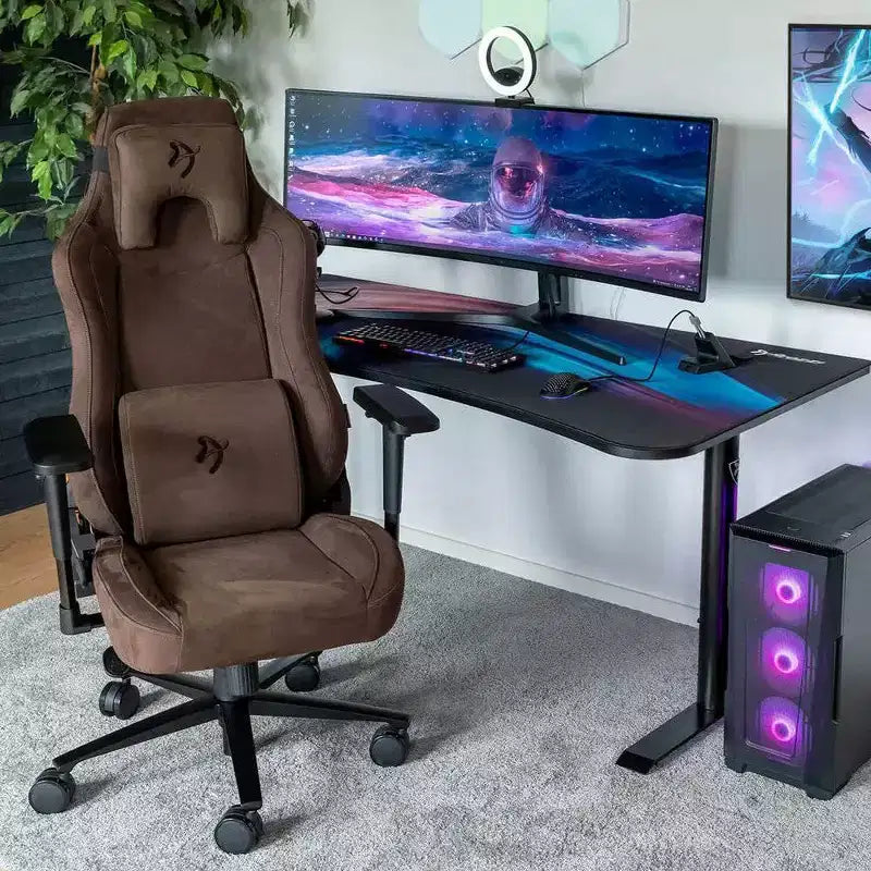 Fauteuil de bureau et de gaming Arozzi Vernazza Supersoft avec support lombaire en mousse à mémoire de forme, marron