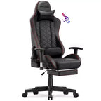 GTPLAYER Gaming Chair with Bluetooth Speakers and Footrest High Back Office Chair Red
