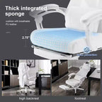 Chaise de jeu GTRACING, chaise d'ordinateur en maille, inclinable ergonomique avec repose-pieds, blanc