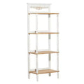 Farmhouse Pine Wood Shelving Unit White - Olivia & May: 4-Tier Bookcase, Tall Storage Organizer