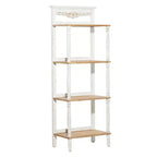 Farmhouse Pine Wood Shelving Unit White - Olivia & May: 4-Tier Bookcase, Tall Storage Organizer