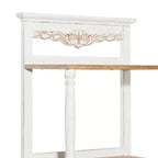 Étagère en pin style ferme blanche - Olivia & May : Bibliothèque à 4 niveaux, Organisateur de rangement haut