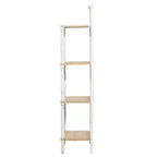Étagère en pin style ferme blanche - Olivia & May : Bibliothèque à 4 niveaux, Organisateur de rangement haut