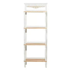 Étagère en pin style ferme blanche - Olivia & May : Bibliothèque à 4 niveaux, Organisateur de rangement haut