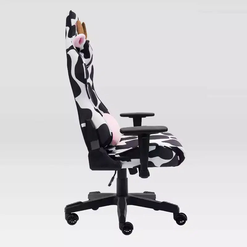 Fauteuil de jeu Ts85 Cow Print Luxx Series Cow - Techni Sport : Rembourrage en velours, mousse à mémoire de forme, réglable