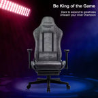 Chaise de jeu GTRACING avec repose-pieds, fauteuil de bureau inclinable ergonomique avec support lombaire, gris